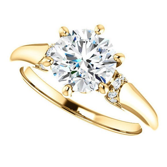 3.0Carat -9.0mm Round Moissanite Accented Engagement Ring - Picture 16 of 16